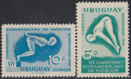 DEP1 Uruguay 646/47 1958 14º Campeonato Sudamericanos De Natación En Montevide - Uruguay