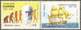 Uruguay 2400/2401 - 200 Años Del Nacimiento De Charles Darwin - *** - Uruguay