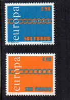 1971 San Marino Mi N° 975/976  : ** MNH, Postfris, Postfrisch , Neuf Sans Charniere - 1971