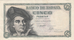 CRBS1100 BILLETE ESPAÑA 5 PESETAS 1948 MBC  - Sonstige & Ohne Zuordnung