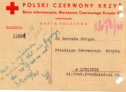 POLOGNE.1940. MESSAGE CROIX-ROUGE WARSZAWA. - Sonstige & Ohne Zuordnung