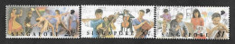 SD)1994 SINGAPORE  FROM THE MUSICAL SERIES, 10TH NATIONAL ARTS FESTIVAL, 3 TIMBERS MNH - Singapore (1959-...)