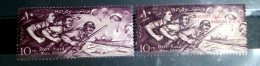 Egypt 1956 - 2 Stamps Of Honoring The Defenders Of Port Said, Regular One And Overprinted Of Evacuation - MLH. - Neufs