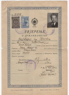 1956. YUGOSLAVIA,BOSNIA,BANJA LUKA,CITIZENSHIP CERTIFICATE,BANJA LUKA MUNICIPALITY REVENUE + 100 DIN STATE REVENUE STAMP - Covers & Documents