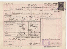 1955. YUGOSLAVIA,BOSNIA,KOTOR VAROS,BANJA LUKA,BIRTH CERTIFICATE,100 DIN STATE REVENUE STAMP - Cartas & Documentos