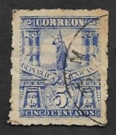 SD)1896-97 MEXICO  CUAUHTEMOC STATUE STAMP 5C SCT 261D, USED - Mexico