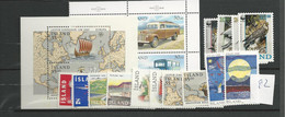 1992 MNH Iceland, Year Complete, Postfris** - Años Completos