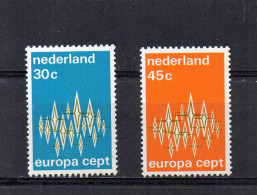 1972 Nederland MI N° 987/988 : ** MNH, Postfris, Postfrisch , Neuf Sans Charniere - 1973