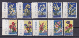 1957 San Marino Saint Marin FIORI II  FLOWERS Serie Di 10 Valori MNH** - Nuovi