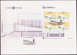 Europa CEPT 1987 FDC Portugal Y&Tn°BF55 - Michel N°B54 - 74,50e EUROPA - 1987