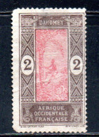 DAHOMEY 1913 1939 MAN CLIMBING OIL PALM 2c MH - Unused Stamps