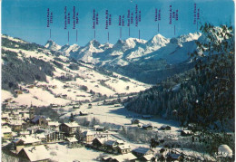 CPM. 74 LE GRAND BORNAND. STATION SOUS LA NEIGE FACE A LA CHAÎNE DES ARAVIS. - Le Grand Bornand