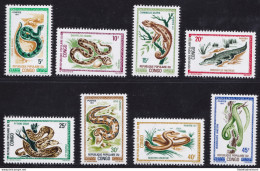 1971 CONGO - Rettili, Reptiles Yvert N° 289/296 Serie Di 8 Val.  MNH/** - Andere & Zonder Classificatie