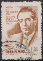 1960 Brasilien AEREO ° Mi:BR 973, Sn:BR C92, Yt:BR PA80, Adolfo López Mateos - Usati