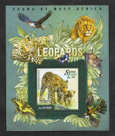 SD)2015 SIERRA LEONE  WEST AFRICAN FAUNA, LEOPARDS, SOUVENIR LEAF, MNH - Sierra Leone (1961-...)