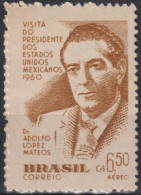 1960 Brasilien AEREO ** Mi:BR 973, Sn:BR C92, Yt:BR PA80, Adolfo López Mateos - Luchtpost