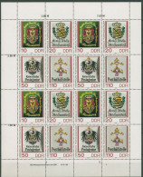 DDR 1990 Postschilder Zusammendruck-Bogen 3306/09 ZD-Bg. FN 4 Postfrisch - 1981-1990