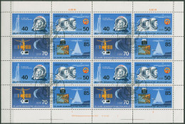 DDR 1986 Weltraumflug Zusammendruckbogen 3005/08 ZD-Bg. FN 2 Gestempelt - 1981-1990