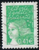France 2002 Yv. N°3448 - 0,41€ Vert - Oblitéré - 1997-2004 Marianne (14. Juli)