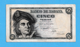 1948  BANCO DE ESPAÑA   5  PESETA - SPAIN  BILLETE BANKNOTE BILLETE CIRCULATED XF - Other - Europe