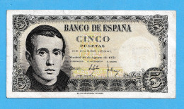 1951  BANCO DE ESPAÑA   5  PESETA - SPAIN  BILLETE BANKNOTE BILLETE CIRCULATED XF - Autres - Europe