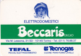 Calendarietto - Beccarisi - Tefal - Tecnogas - Torino - Anno 1989 - Petit Format : 1981-90