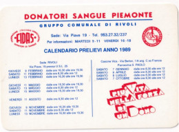 Calendarietto - FIDAS - Donatori Di Sangue - Gruppo Comunale Ricoli - Anno 1989 - Petit Format : 1981-90