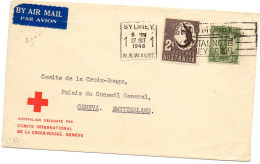 AUSTRALIE. 1948.  DELEGATION COMITE INTERNATIONAL DE LA CROIX-ROUGE DE GENEVE (SUISSE) - Storia Postale