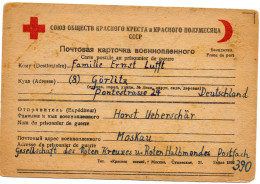 URSS. 1948.CARTE FAMILIALE. PRISONNIER GUERRE ALLEMAND. ROTEN KREUZES; - Lettres & Documents