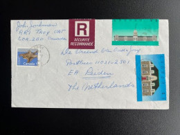 CANADA 1993 REGISTERED LETTER TROY TO LEIDEN NETHERLANDS 13-04-1993 - Lettres & Documents