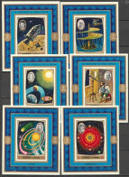 Ajman 1971, Space, Astronomus, Galileo, Kopernicus, Kepler, 6Block - Azië
