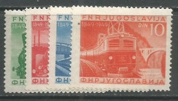 Yugoslavia Jugoslawien - Mi.583/86 Complete Set Mint MH / * 1949 Michel CV: 60,00€ Train Locomotives - Neufs