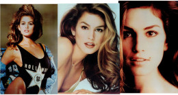 3 TRÈS BELLES PHOTOGRAPHIES 10 X 15 Cm : CINDY CRAWFORD - BELLE ET SEXY - Famous People