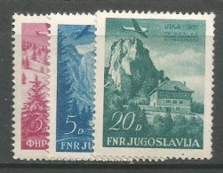 Yugoslavia Jugoslawien Airmail Mi.655/57 Complete Set Mint MH / * 1951 Michel CV: 80,00€ Planes - Luftpost