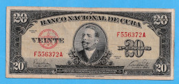 1958  BANCO NACIONAL DE CUBA 20 PESOS ANTONIO MACEO BILLETE BANKNOTE CIRCULATED - Sonstige – Amerika