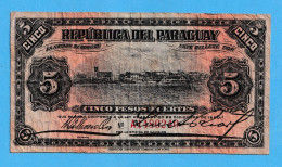 1923 Paraguay 5 Pesos Fuertes - PARAGUAY BANKNOTE BILLETE CIRCULATED SOUTH AMERICA - Other - America