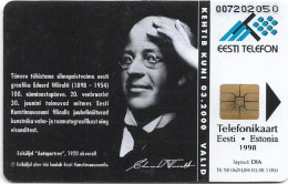 Estonia - Eesti Telefon - Eduard Wiiralt - Self-Portrait, 03.1998, 100Kr, 5.000ex, Used - Estland