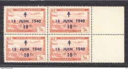 Algérie  -  Avion  :  Yv  8  **  Bloc De 4 - Airmail