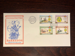 BARBADOS FDC COVER 1987 YEAR DISABLED PEOPLE IN SPORTS PARALYMPICS HEALTH MEDICINE STAMPS - Barbados (1966-...)