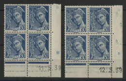 N° 414A Neufs Sans Charnière ** (MNH) Cote 50 € 2 Blocs + Coin Daté Du 11/5/39 Et 12/5/39 TB - 1930-1939