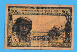 1959 SENEGAL WEST AFRICAN STATES SENEGAL 500 FRANCS CIRCULATED BILLRTE BANKNOTE  RARE - Altri – America