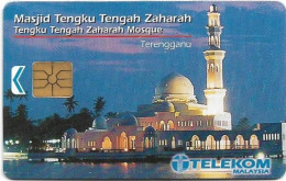 Malaysia - Telekom Malaysia (chip) - Masjid Tengah Zaharah Mosque, Chip Gem1A Symm. Black, 20RM, Used - Maleisië