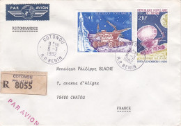 BENIN--1982--Lettre Recommandée De COTONOU Pour CHATOU-78 (France),tp Espace,véhicules Lune Sur Lettre - Benin - Dahomey (1960-...)