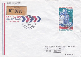 BENIN--1977--Lettre Recommandée De COTONOU Pour CHATOU-78 (France),tp Espace,Apollo 14 Seul Sur Lettre - Benin – Dahomey (1960-...)
