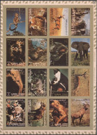 Ajman 1973, Animals, Elephant, Leopard, Monkey, 16val In BF IMPERFORATED - Singes