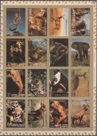 Ajman 1973, Animals, Elephant, Leopard, Monkey, 16val In BF IMPERFORATED - Elefanten