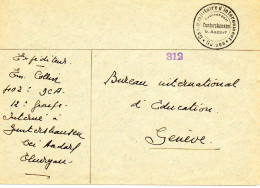 SUISSE. 1940.  CAMP MILITAIRE D'INTERNEMENT DE GUNTERSHAUSEN - Cartas & Documentos