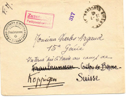 SUISSE. 1940.DE FRANCE AVIGNON (VAUCLUSE) POUR INTERNE AU CAMP MILITAIRE D'INTERNEMENT DE FAUBRUNNEN.CENSURE - Documents