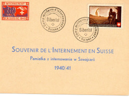 SUISSE. 1940. "CAMP MILITAIRE D'INTERNEMENT. BIBERIST - Documents