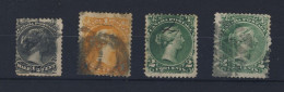 4x Canada Large Queen Used Stamps #21-1/2c #23-1c 2x #24-2c Guide Value= $250.00 - Usati